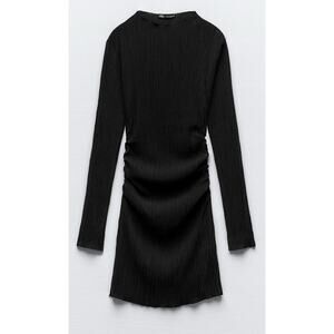 Zara Short Textured Dress Sz M Brand New